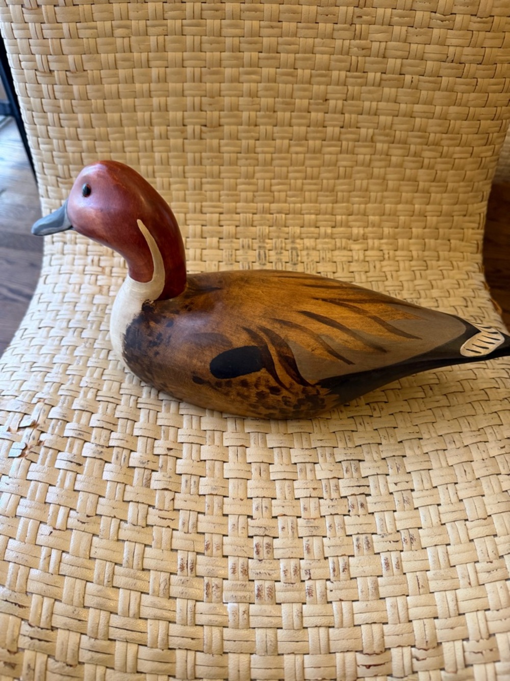 Hand-Painted and carved Wood Duck The Wooden  Duck Factory signed